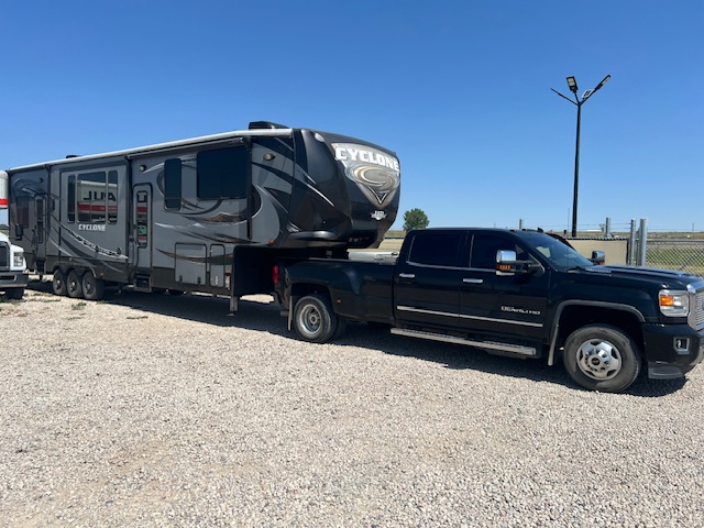camper parked in lot